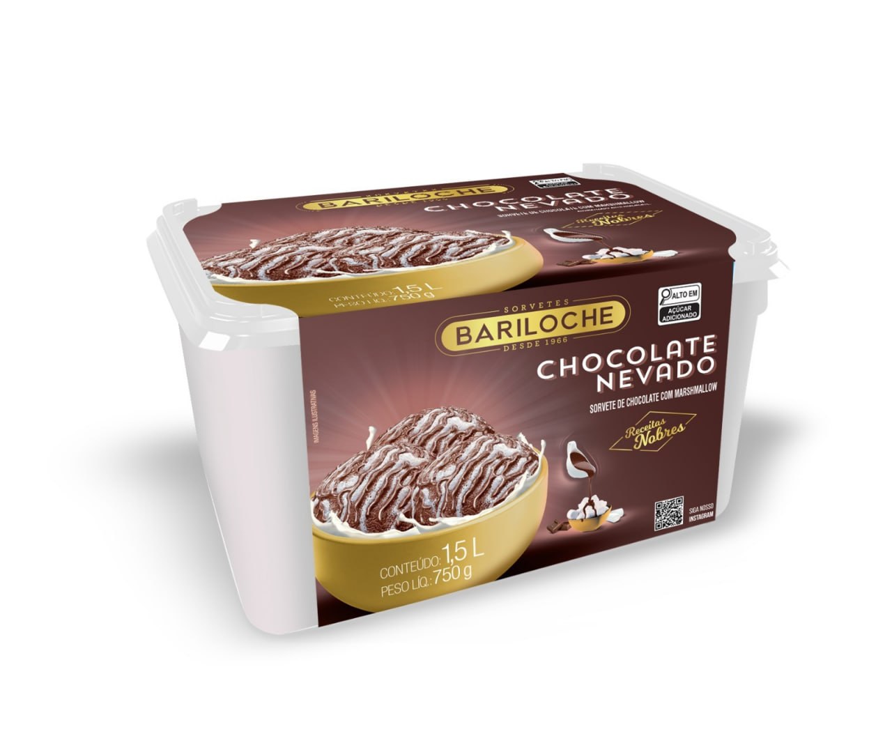 Sorvete Nobre Chocolate Nevado 1,5L