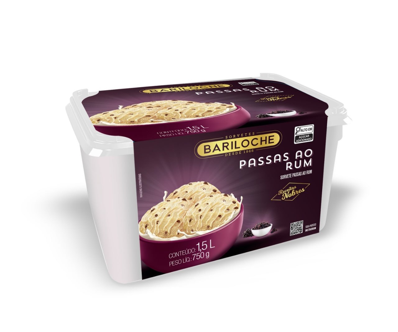Sorvete Nobre Passas ao Rum 1,5L